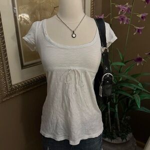 Y2K white American Eagle babydoll Top